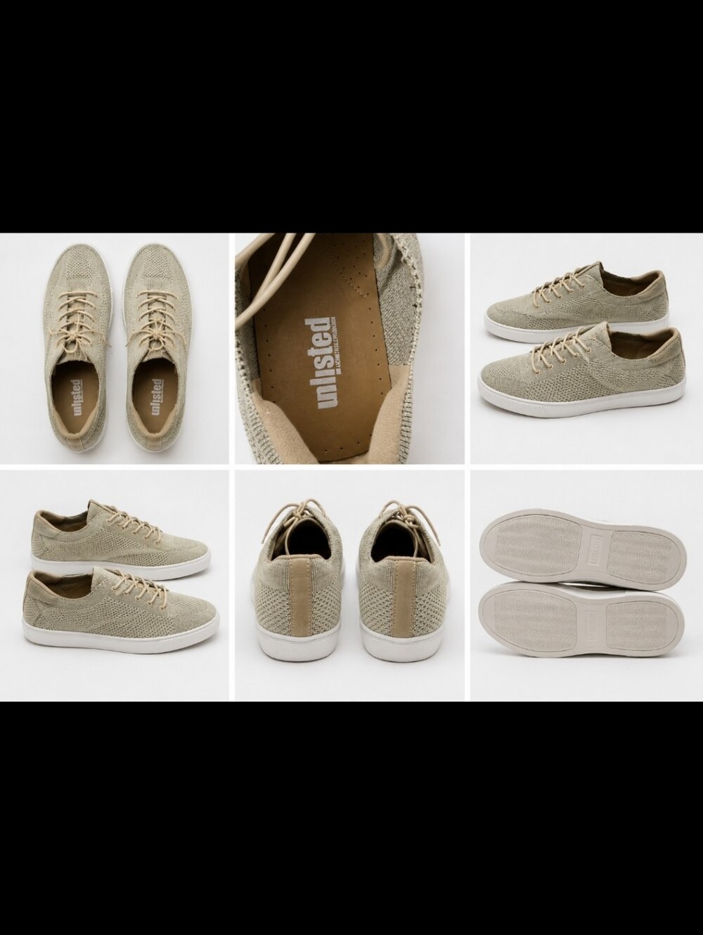 Kenneth Cole Unlisted Knit Sneakers Men's Size 9.5 Beige Casual Lace-Up Shoes